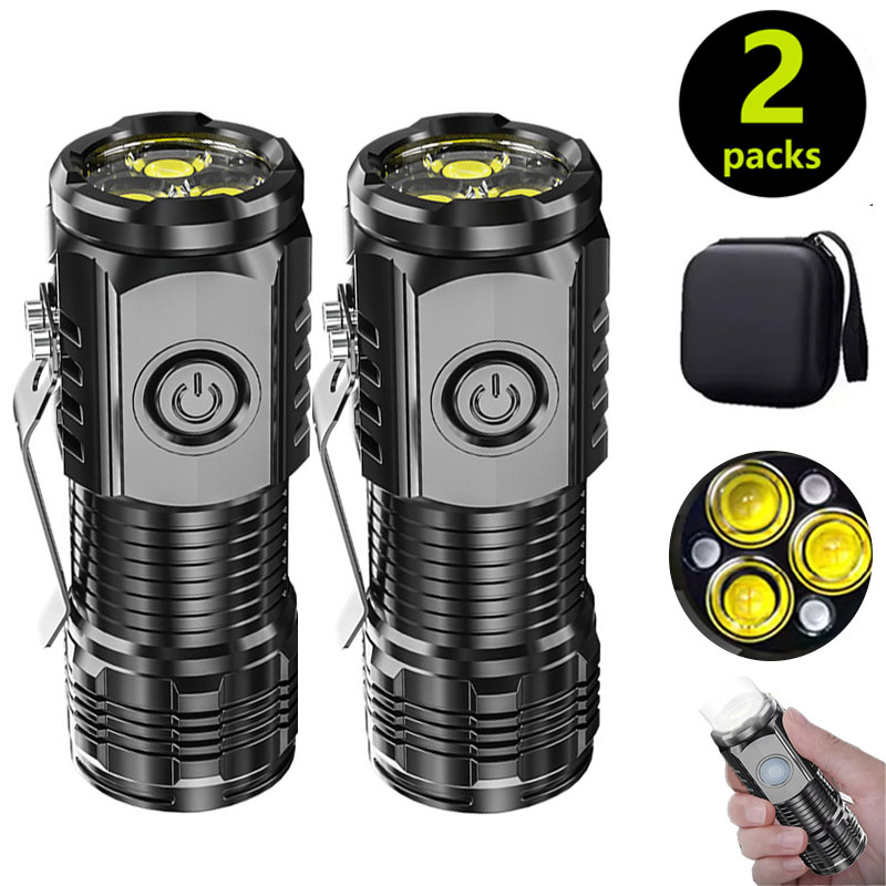 Outdoor Spotlight - Mini latarka 3LED z klipsem do