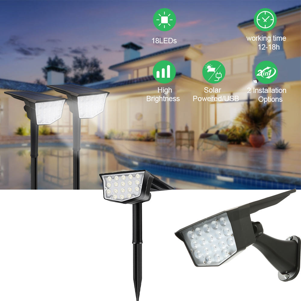 2 szt. Solarnych lamp punktowy – Outdoor Spotlight recenzja i cena